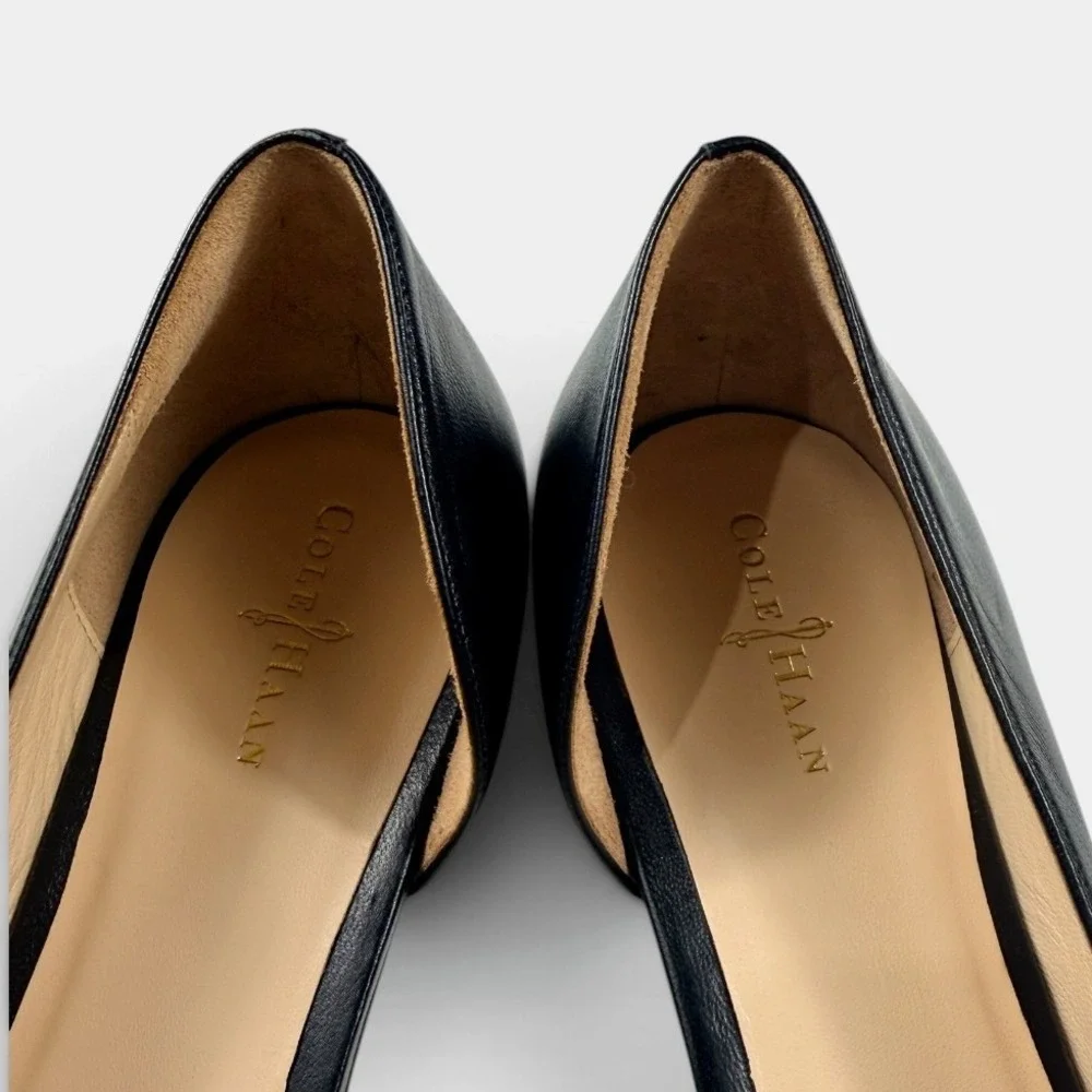Cole Haan Amalia Skimmer Flats Womens 10.5 Black Snake Print D'Orsay Excellent